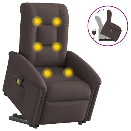 Silla de masaje reclinable de pie de tela marrón oscuro by , Armchairs - Ref: Foro24-3303269, Price: 294,41 €, Discount: %