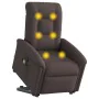 Silla de masaje reclinable de pie de tela marrón oscuro by , Armchairs - Ref: Foro24-3303269, Price: 294,41 €, Discount: %