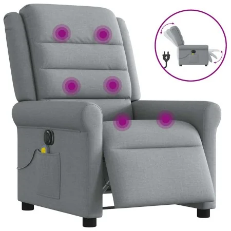 Sillón reclinable de masaje eléctrico tela gris claro by , Armchairs - Ref: Foro24-3303304, Price: 265,58 €, Discount: %