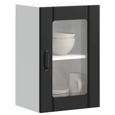 Armario pared cocina puerta de cristal Lucca negro de , Armarios de cocina - Ref: Foro24-853768, Precio: 59,24 €, Descuento: %