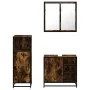 Set de muebles baño 3 pzas madera contrachapada roble ahumado by , Bathroom furniture - Ref: Foro24-3300967, Price: 218,53 €,...