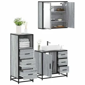 Set de muebles de baño 3 pzas madera contrachapada gris sonoma von , Badezimmermöbel - Ref: Foro24-3301018, Preis: 259,59 €, ...