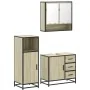 Set de muebles de baño 3 pzas madera contrachapada roble Sonoma von , Badezimmermöbel - Ref: Foro24-3300986, Preis: 221,51 €,...