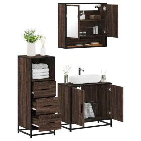 Set de muebles baño 3 pzas madera contrachapada roble marrón von , Badezimmermöbel - Ref: Foro24-3301039, Preis: 217,30 €, Ra...