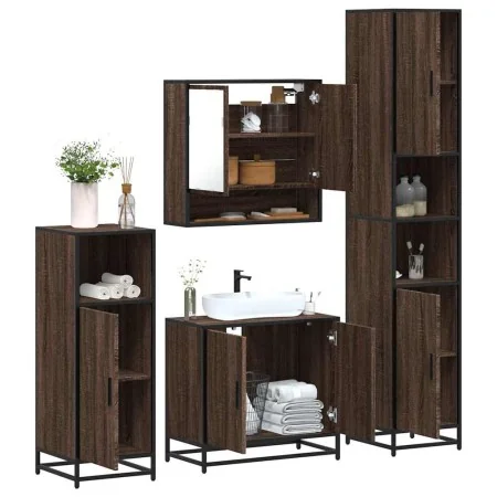 Set de muebles baño 4 pzas madera contrachapada roble marrón von , Badezimmermöbel - Ref: Foro24-3301219, Preis: 327,10 €, Ra...