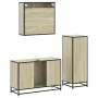 Set de muebles de baño 3 pzas madera contrachapada roble Sonoma von , Badezimmermöbel - Ref: Foro24-3301011, Preis: 228,85 €,...