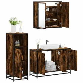 Set de muebles baño 3 pzas madera contrachapada roble ahumado von , Badezimmermöbel - Ref: Foro24-3300952, Preis: 227,00 €, R...