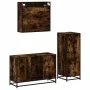 Set de muebles baño 3 pzas madera contrachapada roble ahumado by , Bathroom furniture - Ref: Foro24-3300952, Price: 226,96 €,...