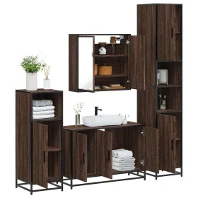 Set de muebles baño 4 pzas madera contrachapada roble marrón von , Badezimmermöbel - Ref: Foro24-3301194, Preis: 387,97 €, Ra...