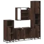 Set de muebles baño 4 pzas madera contrachapada roble marrón by , Bathroom furniture - Ref: Foro24-3301194, Price: 387,87 €, ...