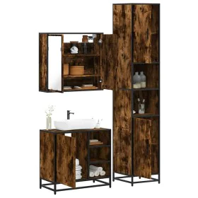 Set de muebles baño 3 pzas madera contrachapada roble ahumado von , Badezimmermöbel - Ref: Foro24-3301087, Preis: 285,33 €, R...