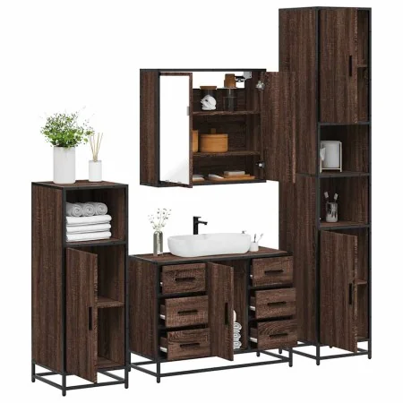 Set de muebles baño 4 pzas madera contrachapada roble marrón von , Badezimmermöbel - Ref: Foro24-3301204, Preis: 422,18 €, Ra...