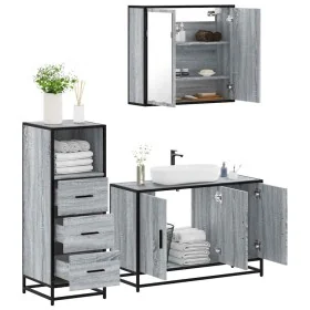 Set de muebles de baño 3 pzas madera contrachapada gris sonoma von , Badezimmermöbel - Ref: Foro24-3301013, Preis: 253,17 €, ...