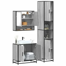 Set de muebles de baño 3 pzas madera contrachapada gris sonoma von , Badezimmermöbel - Ref: Foro24-3301098, Preis: 282,16 €, ...