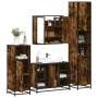 Set de muebles baño 4 pzas madera contrachapada roble ahumado by , Bathroom furniture - Ref: Foro24-3301212, Price: 400,87 €,...