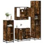 Set de muebles baño 4 pzas madera contrachapada roble ahumado von , Badezimmermöbel - Ref: Foro24-3301227, Preis: 427,15 €, R...