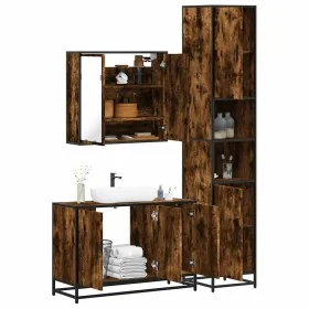 Set de muebles baño 3 pzas madera contrachapada roble ahumado von , Badezimmermöbel - Ref: Foro24-3301072, Preis: 293,55 €, R...
