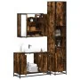 Set de muebles baño 3 pzas madera contrachapada roble ahumado de , Muebles de baño - Ref: Foro24-3301072, Precio: 293,47 €, D...