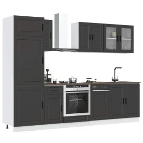 Mueble de cocina Kalmar negra 8 piezas madera contrachapada von , Küchenschränke - Ref: Foro24-3314812, Preis: 670,32 €, Raba...