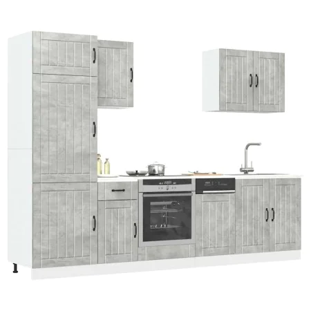 Mueble cocina Kalmar gris hormigón 7 pzas madera contrachapada von , Küchenschränke - Ref: Foro24-3314775, Preis: 566,81 €, R...
