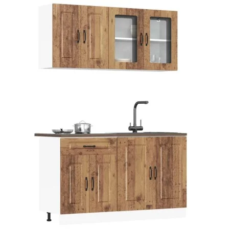 Mueble cocina Kalmar madera vieja 4 pzas madera contrachapada by , Kitchen cabinets - Ref: Foro24-3314859, Price: 318,15 €, D...