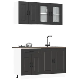 Mueble de cocina Kalmar negra 4 piezas madera contrachapada von , Küchenschränke - Ref: Foro24-3314852, Preis: 317,64 €, Raba...