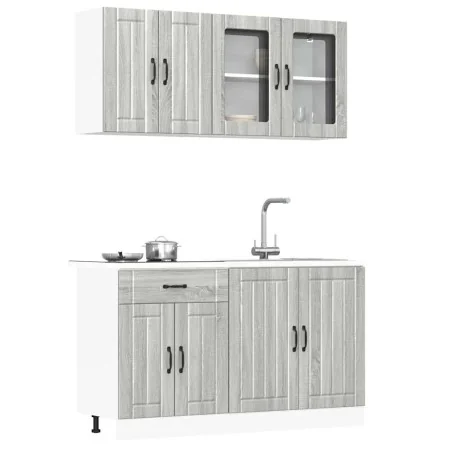Mueble cocina Kalmar sonoma gris 4 pzas madera contrachapada von , Küchenschränke - Ref: Foro24-3314867, Preis: 296,81 €, Rab...