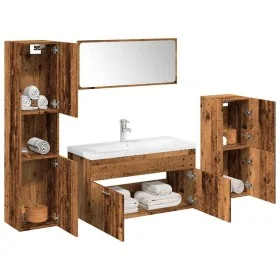 Juego de muebles de baño 5 piezas madera ingeniería envejecida by , Bathroom furniture - Ref: Foro24-3328597, Price: 352,06 €...