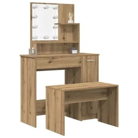 Juego de tocador con LED madera contrachapada madera vieja von , Schlafzimmerkommoden - Ref: Foro24-3329185, Preis: 134,03 €,...