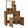 Juego de tocador con LED madera contrachapada madera vieja de , Tocadores para dormitorios - Ref: Foro24-3329185, Precio: 134...