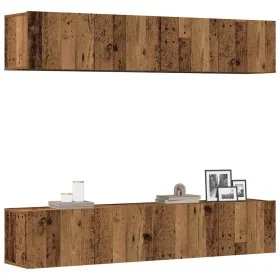 Muebles de TV de pared 4 uds madera vieja madera de ingeniería de , Muebles TV - Ref: Foro24-3328943, Precio: 169,36 €, Descu...