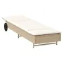 Tumbona con ruedas y cojín ratán sintético beige de , Tumbonas - Ref: Foro24-4104037, Precio: 156,90 €, Descuento: %