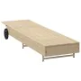 Tumbona con ruedas y cojín ratán sintético beige de , Tumbonas - Ref: Foro24-4104037, Precio: 156,90 €, Descuento: %
