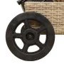 Tumbona con ruedas y cojín ratán sintético beige de , Tumbonas - Ref: Foro24-4104037, Precio: 156,90 €, Descuento: %