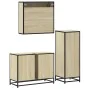 Set de muebles de baño 3 pzas madera contrachapada roble Sonoma von , Badezimmermöbel - Ref: Foro24-3301051, Preis: 261,41 €,...