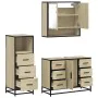 Set de muebles de baño 3 pzas madera contrachapada roble Sonoma von , Badezimmermöbel - Ref: Foro24-3301051, Preis: 261,41 €,...