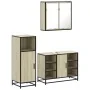 Set de muebles de baño 3 pzas madera contrachapada roble Sonoma de , Muebles de baño - Ref: Foro24-3300971, Precio: 212,44 €,...