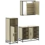Set de muebles de baño 3 pzas madera contrachapada roble Sonoma de , Muebles de baño - Ref: Foro24-3300971, Precio: 212,44 €,...