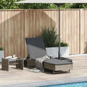 Tumbona con ruedas y cojín ratán sintético gris von , Liegen - Ref: Foro24-4104035, Preis: 157,01 €, Rabatt: %