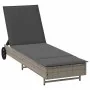 Tumbona con ruedas y cojín ratán sintético gris von , Liegen - Ref: Foro24-4104035, Preis: 159,65 €, Rabatt: %