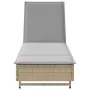 Tumbona con ruedas y cojín ratán sintético gris von , Liegen - Ref: Foro24-4104035, Preis: 159,65 €, Rabatt: %