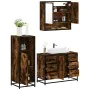Set de muebles baño 3 pzas madera contrachapada roble ahumado by , Bathroom furniture - Ref: Foro24-3300992, Price: 265,99 €,...