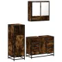 Set de muebles baño 3 pzas madera contrachapada roble ahumado by , Bathroom furniture - Ref: Foro24-3300992, Price: 265,99 €,...