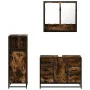 Set de muebles baño 3 pzas madera contrachapada roble ahumado by , Bathroom furniture - Ref: Foro24-3300992, Price: 265,99 €,...