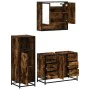 Set de muebles baño 3 pzas madera contrachapada roble ahumado by , Bathroom furniture - Ref: Foro24-3300992, Price: 265,99 €,...