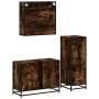 Set de muebles baño 3 pzas madera contrachapada roble ahumado by , Bathroom furniture - Ref: Foro24-3300992, Price: 265,99 €,...