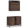 Set de muebles baño 2 pzas madera contrachapada marrón roble by , Bathroom furniture - Ref: Foro24-3300944, Price: 151,13 €, ...