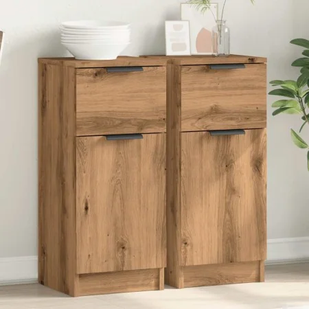 Aparadores 2 uds madera ingeniería roble artisian 30x30x70 cm de , Aparadores - Ref: Foro24-856954, Precio: 94,69 €, Descuent...