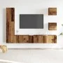 Conjunto de mueble de TV 5 piezas montado la pared madera vieja by , TV Furniture - Ref: Foro24-3329201, Price: 180,56 €, Dis...