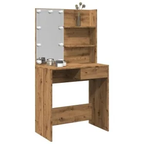 Tocador con luces LED roble artisan 74,5x40x141 cm by , Bedroom Dressers - Ref: Foro24-857022, Price: 111,71 €, Discount: %